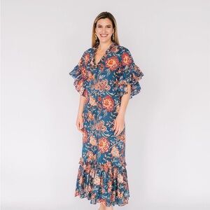 Fitzroy & Willa Floral Blue Dress